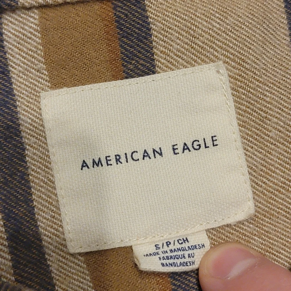 American Eagle Southwestern Twill Soft Flannel Shirt - Picture 7 of 7